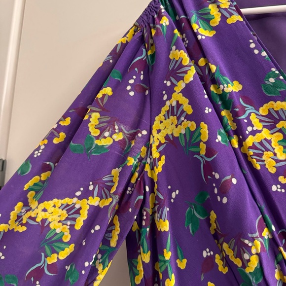 Good Condition Saloni Violet Eve-C Floral Silk Dress - Picture 5 of 8